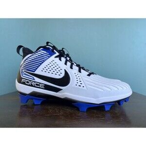 Nike Force Savage Pro 3 White/Blue Lineman Cleats Men's Size 13 DA5453-110